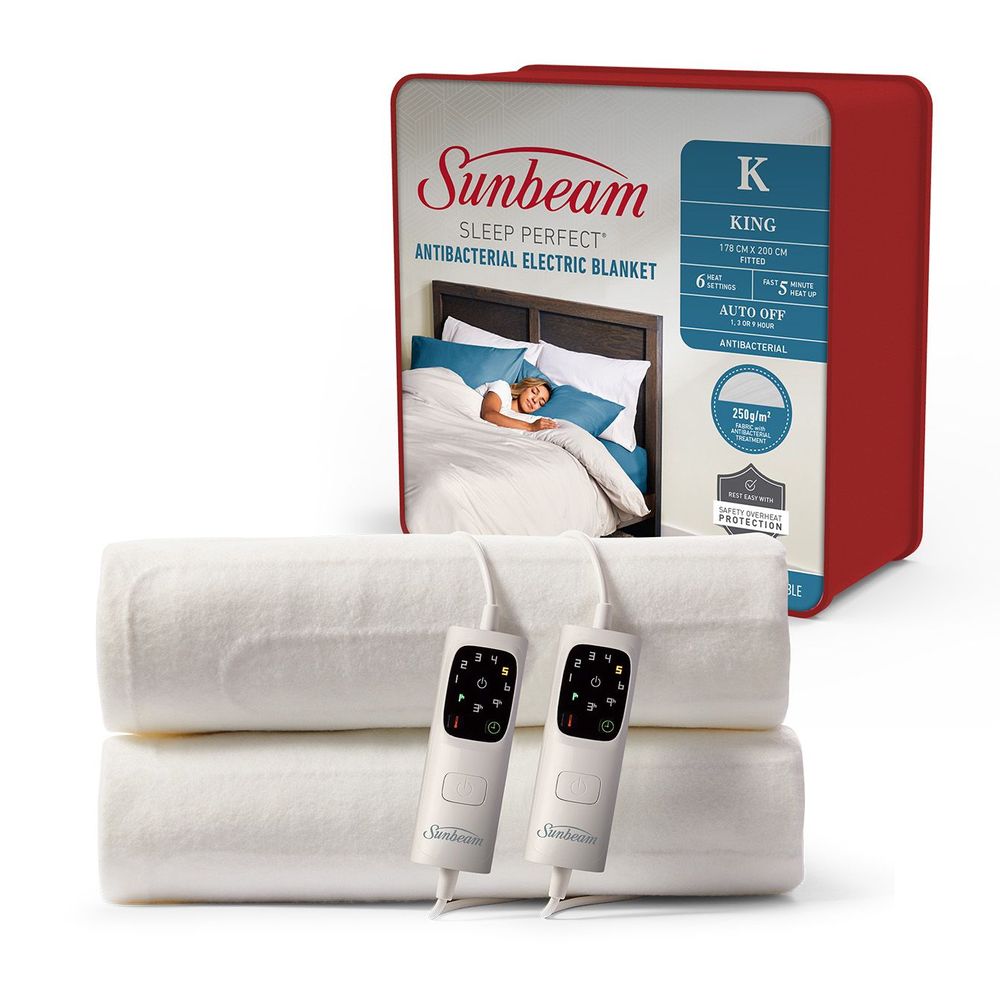 Sunbeam Sleep Perfect Antibacterial Electric Blanket King