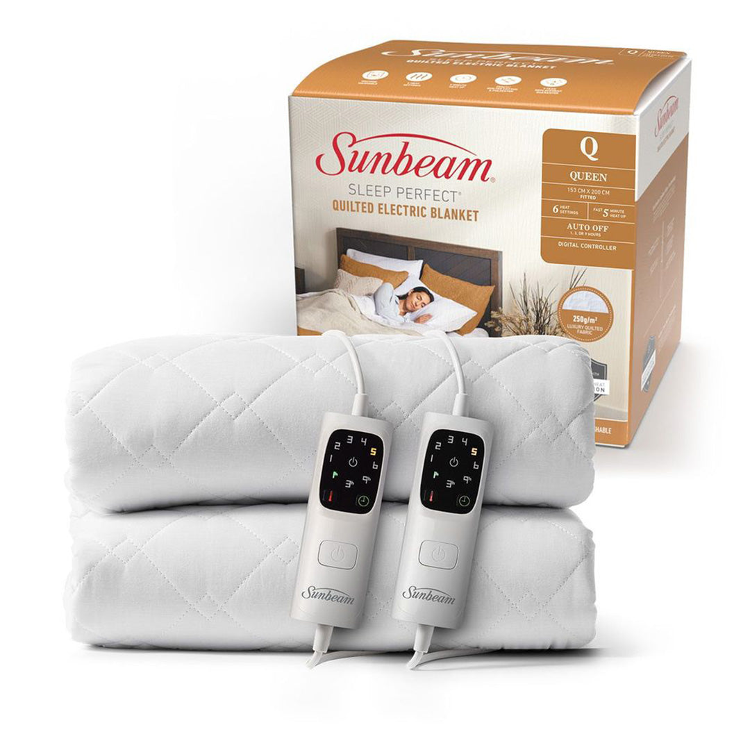 Sunbeam Sleep Perfect Quilted Electric Blanket Queen