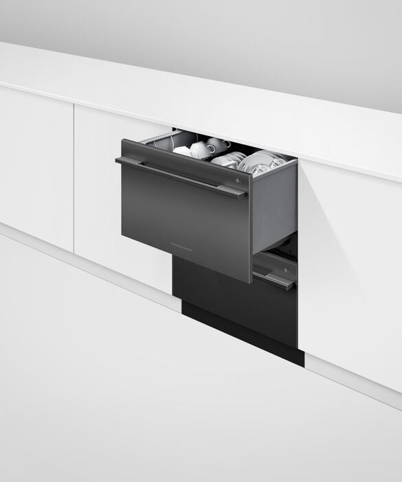 Fisher & Paykel Black Stainless Steel Double DishDrawer