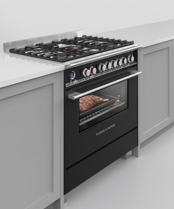 Fisher & Paykel 90cm Dual Fuel Freestanding Cooker - Black