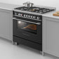 Fisher & Paykel 90cm Dual Fuel Freestanding Cooker - Black